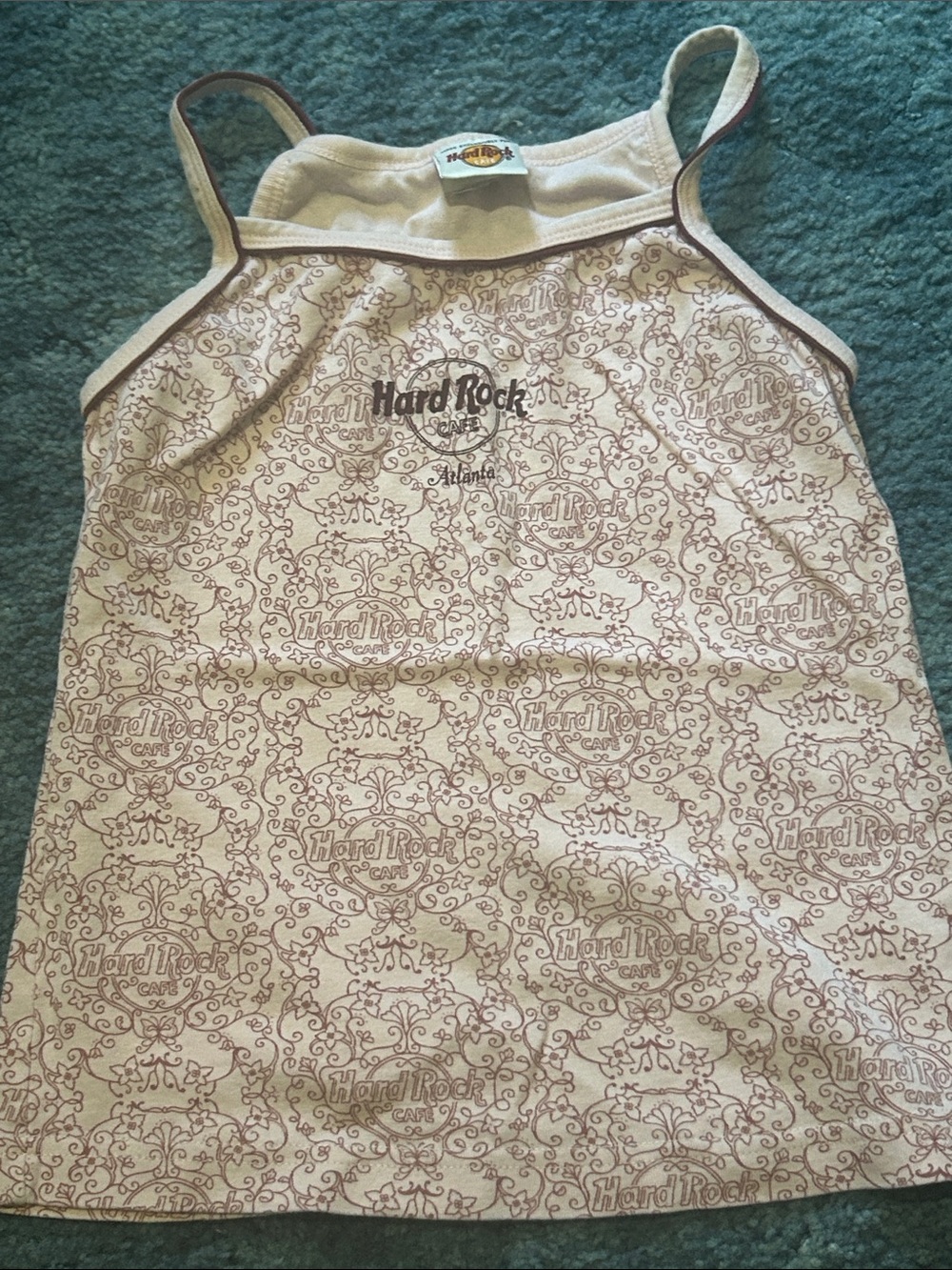 Hard Rock Cafe Pink Cream All-Over Logo Camisole